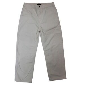 Ann Taylor The Easy Straight Cream Courduroy Pants Size 10